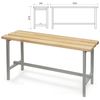 Locker room bench, 1000 x340 x475 mm, metal grey frame, tree seat