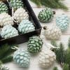 Kaemingk / Un set di decorazioni per l'albero di Natale in vetro Pigne Innevate 10 cm, 12 pz