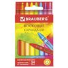 BRAUBERG / Wax pencils "ACADEMY", 24 COLOR SET