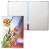 Laminierte Adressmappe "HERZLICHEN GLÜCKWUNSCH!" mit Wappen Russlands, A4, Tulpen, selektive Lackierung