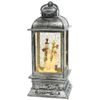 Kaemingk / Christmas lantern - snow globe Antique with snowmen 24 cm on batteries