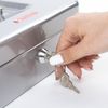 Box for money, valuables, documents, stamps, 90x180x250 mm, key lock, silver, BRAUBERG