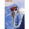 Silver ring 925 with 5mm pomegranate and red sapphires