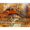 Опт-картина / Painting by numbers 40x50 House with a water mill