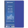 BRAUBERG / Notebook A4, 80 sheets, "Metropolis", plastic spiral, cage, plastic cover, BLUE / 6 pcs.