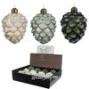 Kaemingk / Un set di decorazioni per l'albero di Natale in vetro Pigne Innevate 10 cm, 12 pz