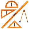 A set of drawing for the chalkboard (2 triangles, protractor, pair of compasses, ruler 100 cm), BRAUBERG
