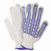 ЛАЙМА / Cotton gloves PREMIUM, 1 PAIR, grade 7, 70 g, 233 tex, PVC protector, euro hanger, WHITE