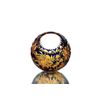 Гусевской Хрустальный завод / Crystal vase-basket "Ball" medium amber-blue