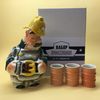 Веселый фарфор / Cheerful porcelain / Professional set "Porcelain damask" Fireman "with 3 glasses"