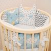 Dreams Store / Set of sides for a round crib "Dreamer in Blue"