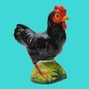 Figurine porcelain "Chicken in black"