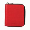 Purse women's FABULA, 105х110 mm, genuine leather, zipper, red with black