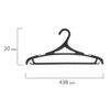 Shoulder hangers, size 46-48, SET 3 pieces, plastic, flat, crossbar, hooks, black, LOVE