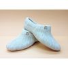 Men's Slippers of natural sheep wool with a metric of wood