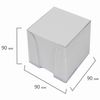 STAFF / Block for notes in a transparent stand, cube 9x9x9 cm, white, whiteness 70-80%