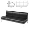 COMFORUM / Soft three-seater sofa "Dylan" D-22, 1910х720х790 mm, without armrests, leatherette, black