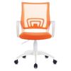 BRABIX / Armchair "Fly MG-396W", with armrests, white plastic, mesh, orange, 532401