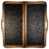 GamesDealer / Backgammon leather "Egypt" large with a handle (Russia, wood, 60x30x5 cm)