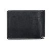 Clip FABULA "Blackwood", genuine leather, contrast stitching, 85х120 mm, black
