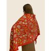 Золотная вышивка / Chiffon stole "Kitezh" red 200x70 cm