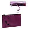 Key case BEFLER "Elegant cat", natural leather, embossed, zip, 130x85 mm, purple