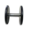 MB Barbell / Non-separable dumbbell (classic) with a rotating chrome handle - black, 15 kg
