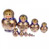 Matryoshka "Belleza rusa", con una flor en la parte inferior, 10 muñecas, 14 cm, de lujo
