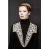 Снежинка / Snowflake / Lace collar with an ornament in the form of a branch with a flower