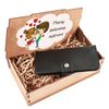 Gift set "My beloved man" clutch button mini machined edges + carton wood
