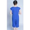 Women's blue pajamas in a flower with elongated shorts