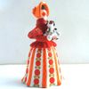 Дымковская глиняная игрушка / Figurine "Lady with a dog in a red jacket"
