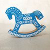 Zartoy / Konik rocking chair blue with ornament
