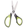 Scissors ONLANDIA "BASIC", 140 mm, ribbed rubber inserts, black-green, Euro slot