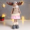 Сималенд / Interior doll "Losyasha in a beige vest and a pink cap"
