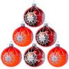 Kaemingk / Un set di palline di vetro Lace Elodie 8 cm rosso, 6 pezzi