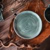 Антикварня / Antique / Medium plate with painting "Emerald Forest"