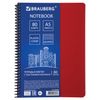 BRAUBERG / Notebook A5, 80 sheets, "Metropolis", plastic spiral, cage, plastic cover, RED / 12 pcs.