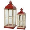 Kaemingk / Set of wooden candlesticks-lanterns Brighton 50-66 cm, 2 pieces