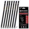 Crayons à mine noirs BRAUBERG SET 12 pcs., "Black Jack", 2Н-4В, sans élastique, noir, bois, taillé