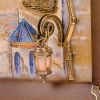 Золотая антилопа / Angular painting "March cat" painted on onyx with illumination