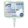 Cartridge liquid soap-shampoo-disposable TORK (System S2) Premium 0,475 l