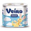 VEIRO / Classic toilet paper, 2-layer white, 4x17.5 m, solder 4 pcs.