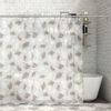 Доляна / Doliana / Curtain for the bathroom "Black and white leaves", 180 × 180 cm, EVA