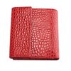 Purse women's BEFLER Cayman 105х110 mm, genuine leather, button, alligator clip, red