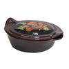 Псковский гончар / Oval baking dish with handles "Meal with lid" Poppy on black medium