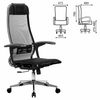 МЕТТА / Office chair "K-4-T" chrome, strong mesh, adjustable seat and back, black