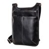 Bag FABULA "Kansas", genuine leather, stitching, zipper, 230x310x40 mm, black