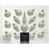 Kaemingk / Set of Christmas decorations for a small Christmas tree Classic white, 15 pcs, glass