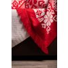 Christmas plaid fringed jacquard, color: red, white, TRICARDO, 120x160